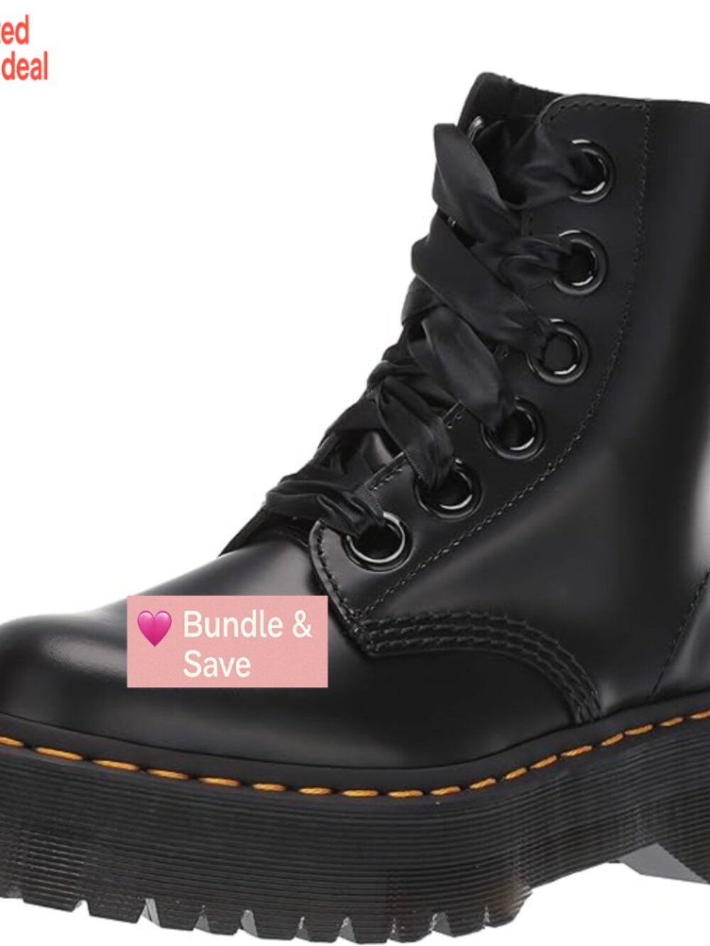 Vegan Leather Combat Boots with Air-Cushioned Sole, Lace-Up Closure, Round Toe